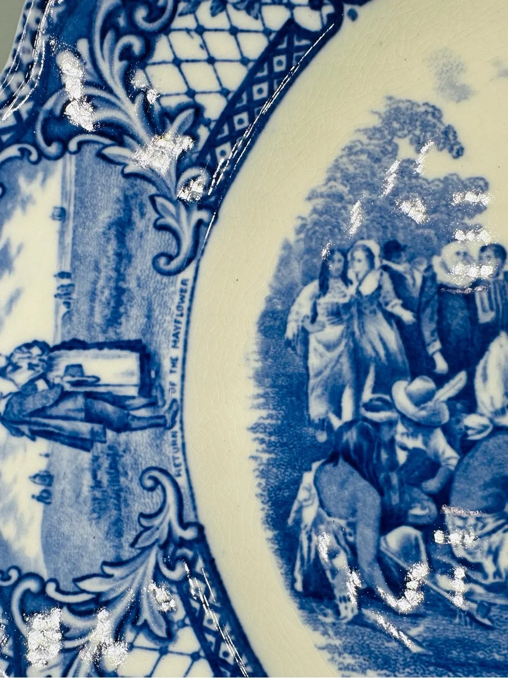 Crown Ducal Colonial Times Thanksgiving Blue Plate